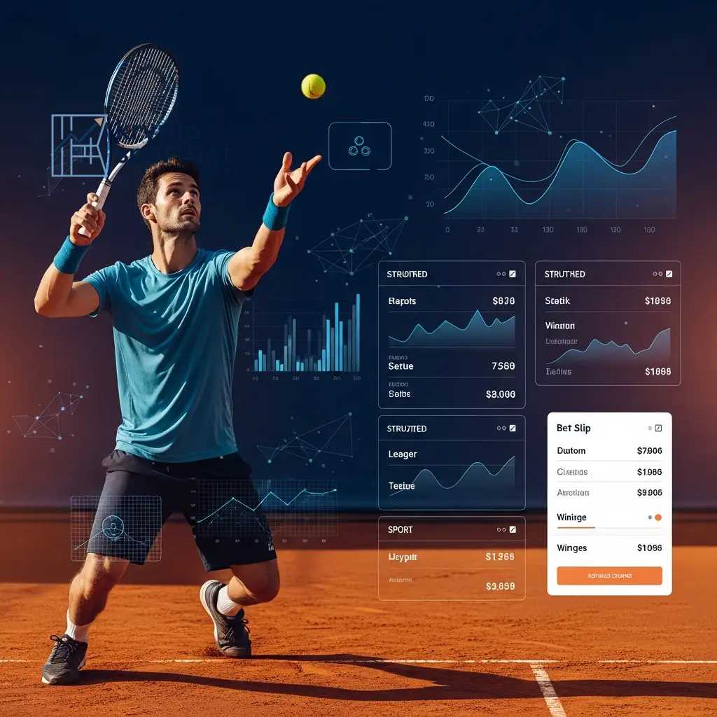 Sportler in Aktion mit holografischen Analyse- und Leistungsdaten, die den datengestützten Ansatz für Expertenvorhersagen und Krypto-Wetten auf das Spiel Ghana gegen Panama symbolisieren.